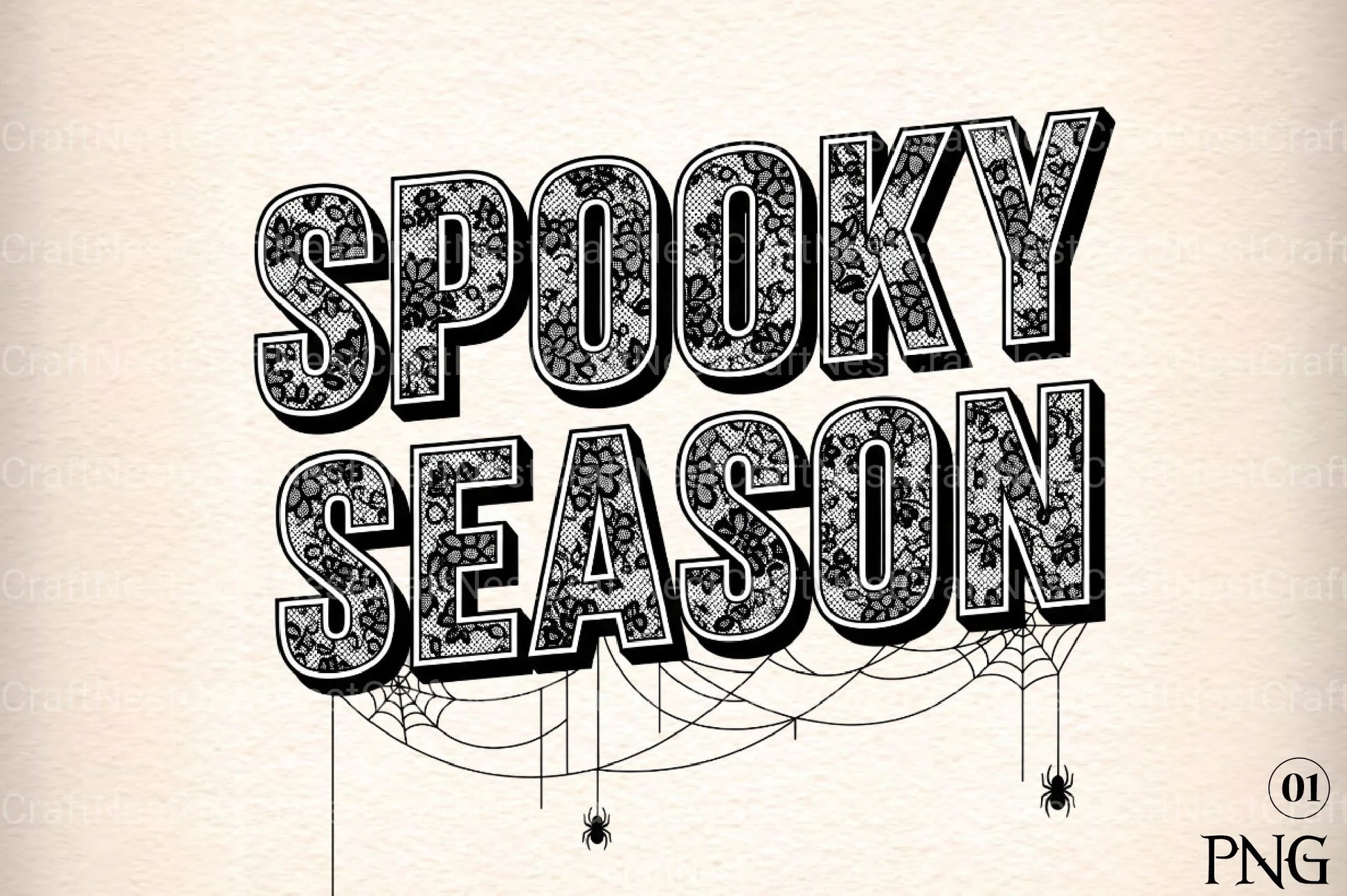 Spooky Season Lace Halloween Gothic Clipart Bundle - CraftNest - Digital Crafting and Art