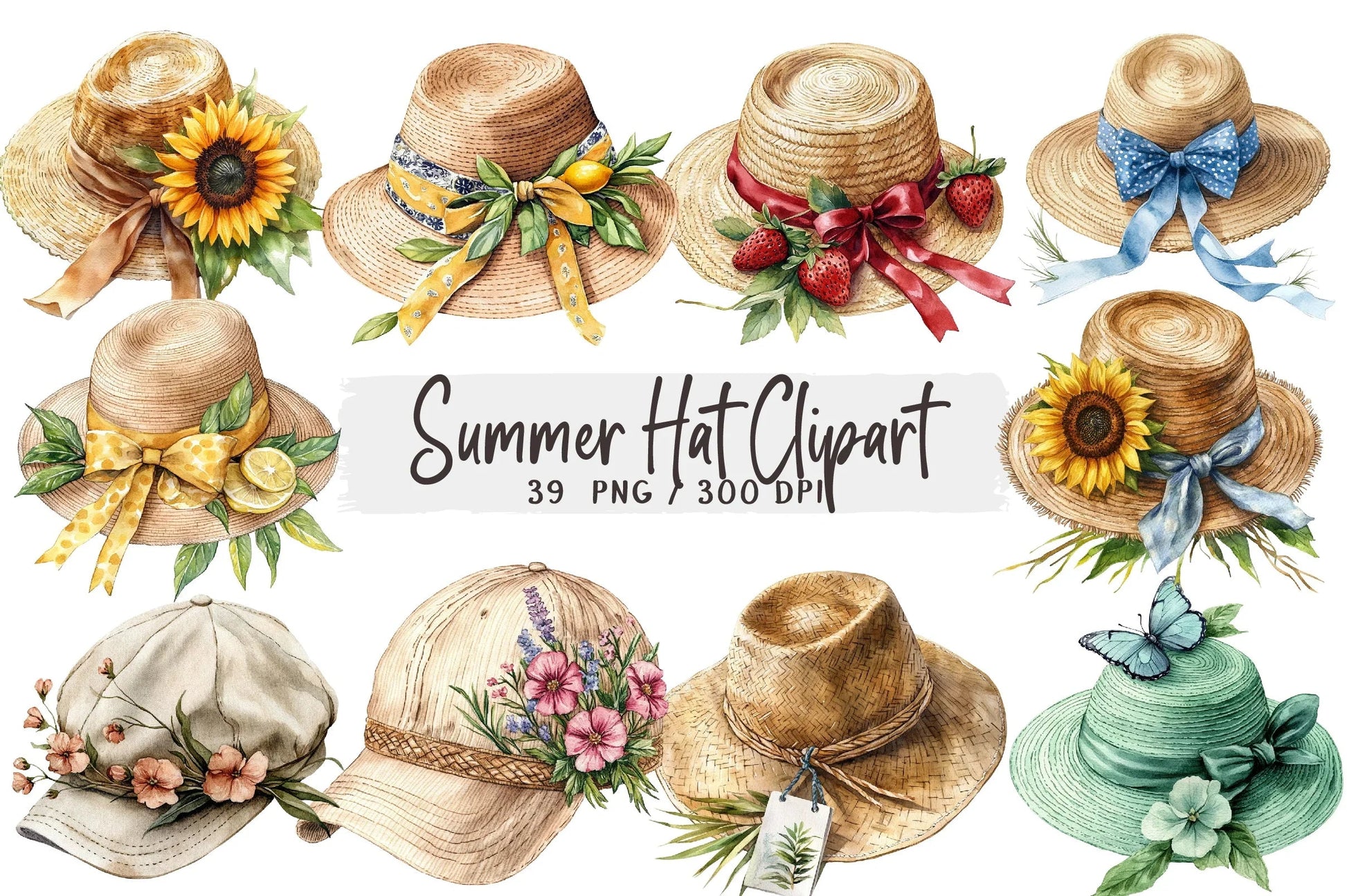 Summer Hat Clipart Bundle - CraftNest - Digital Crafting and Art