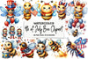 4th of July Bee Clipart Bundle