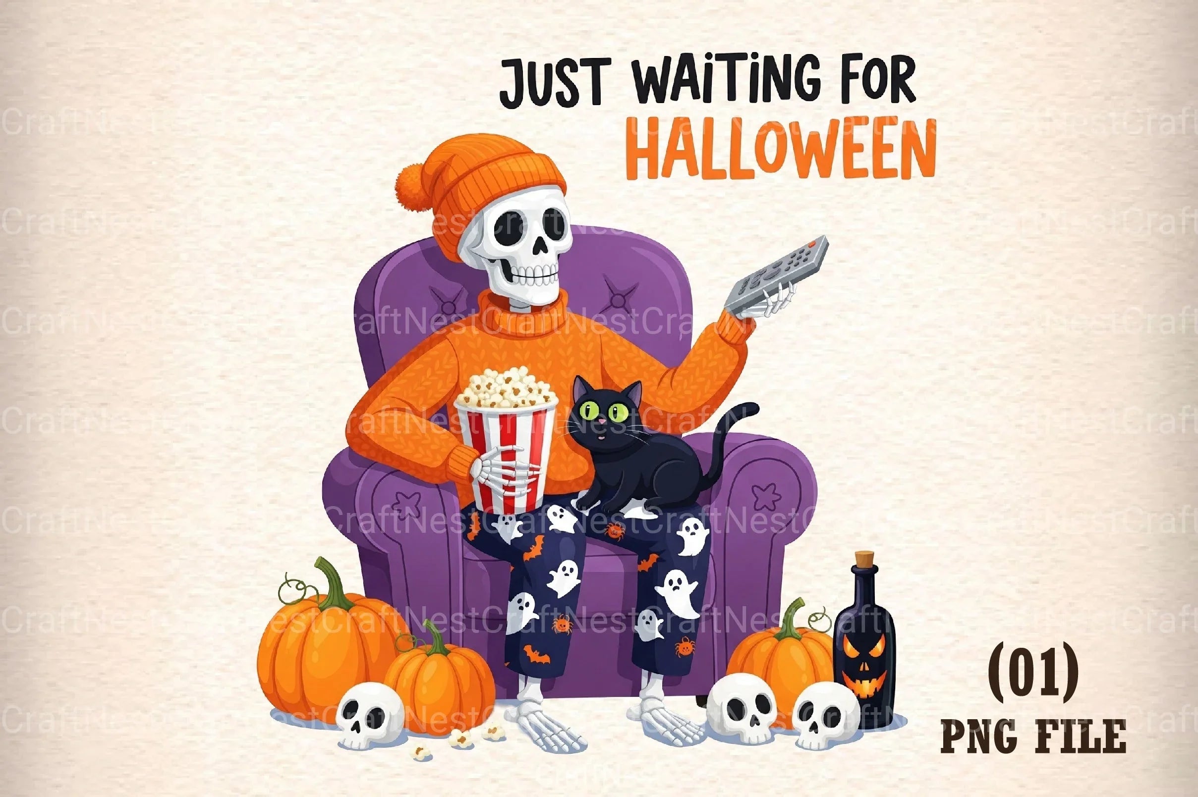 Just Waiting for Halloween Clipart Bundle