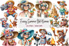 Funny Summer Old Woman Clipart Bundle