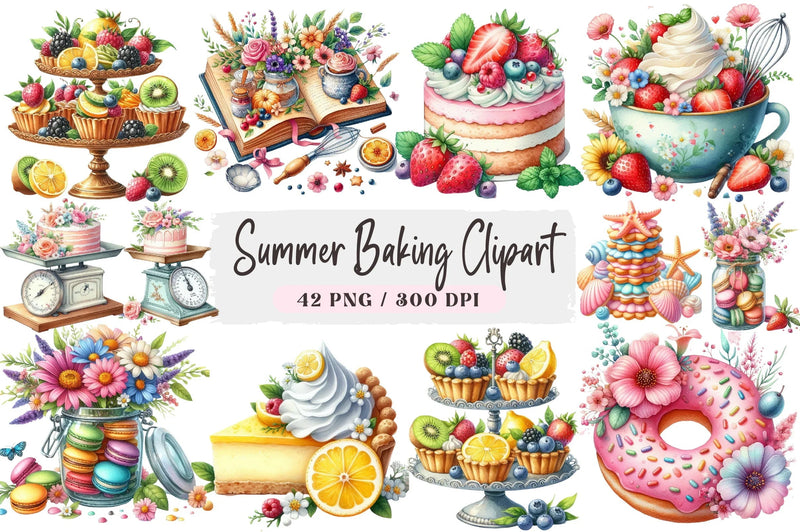 Summer Baking Clipart Bundle - CraftNest - Digital Crafting and Art