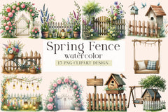 Spring Fence Clipart Bundle - CraftNest - Digital Crafting and Art