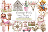 Vintage Pink Easter Western Clipart Bundle