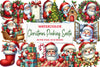 Christmas Peeking Santa Clipart Bundle