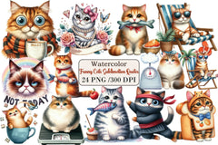 Funny Cat Quotes Clipart Bundle - CraftNest - Digital Crafting and Art