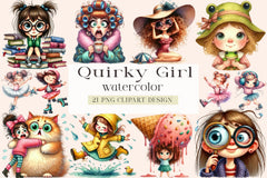 Funny Quirky Girl Clipart Bundle - CraftNest - Digital Crafting and Art
