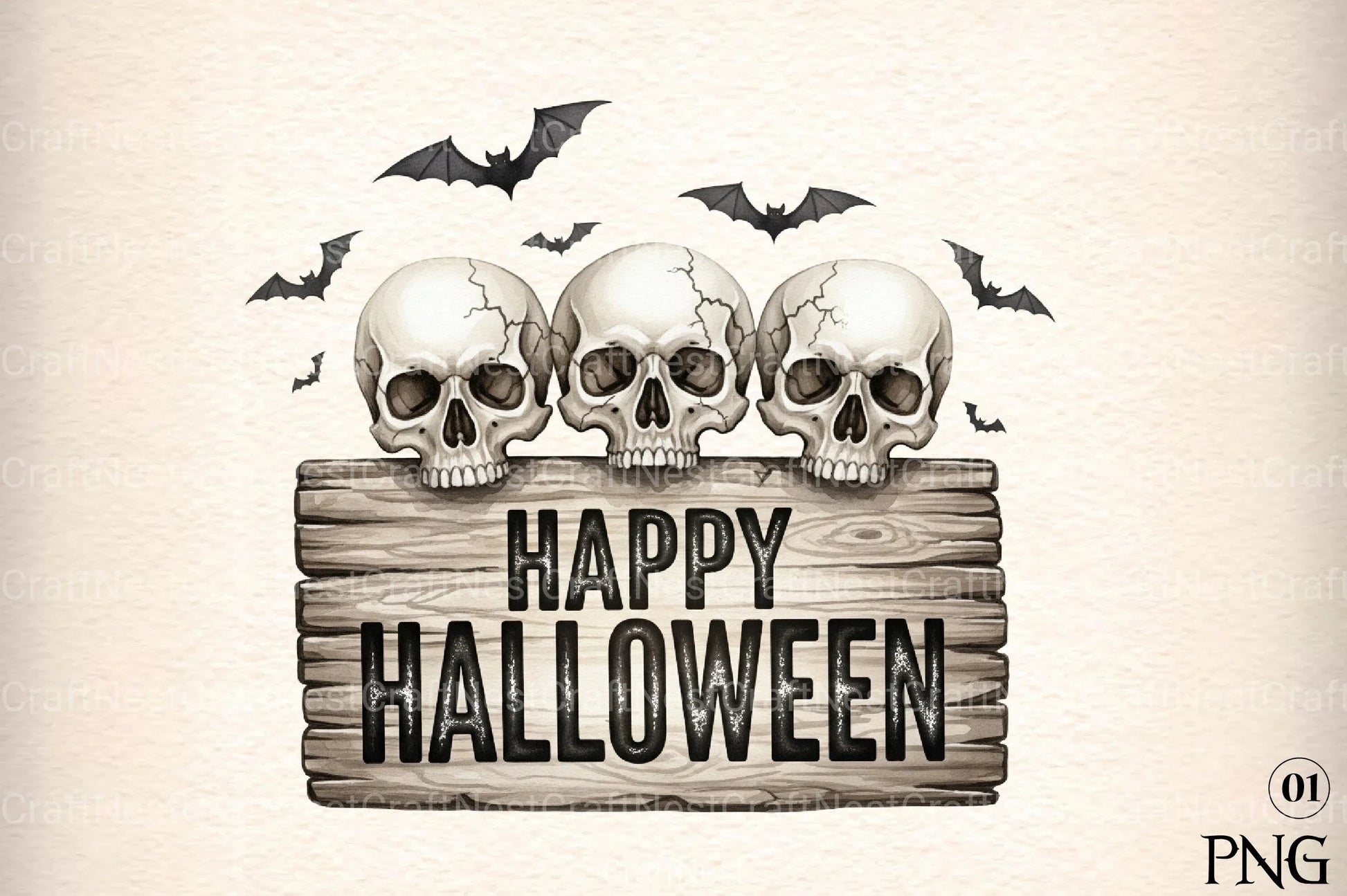 Bats & Skulls Halloween Clipart Bundle - CraftNest - Digital Crafting and Art