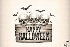 Bats & Skulls Halloween Clipart Bundle - CraftNest - Digital Crafting and Art