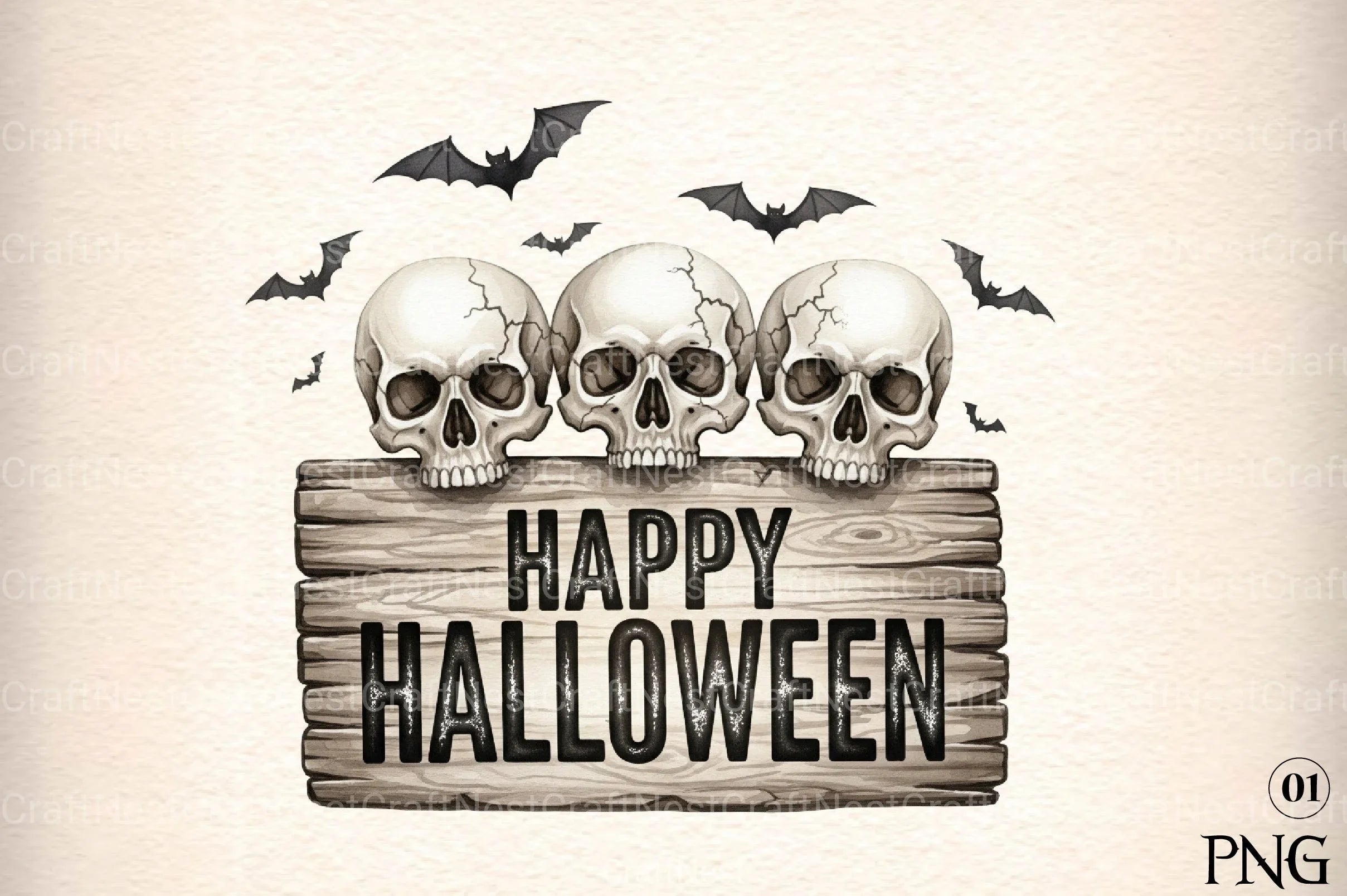 Bats & Skulls Halloween Clipart Bundle - CraftNest - Digital Crafting and Art