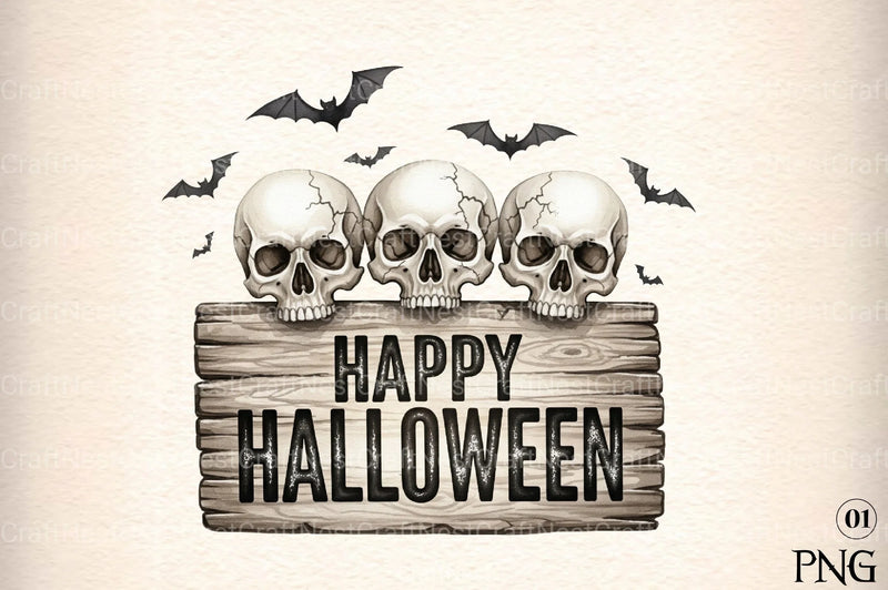 Bats & Skulls Halloween Clipart Bundle - CraftNest - Digital Crafting and Art