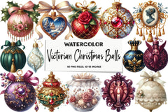 Victorian Christmas Balls Clipart Bundle - CraftNest - Digital Crafting and Art