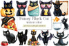 Funny Black Cat Clipart Bundle