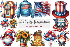 4th of July Independence Day Clipart Bundle - CraftNest - Digital Crafting and Art