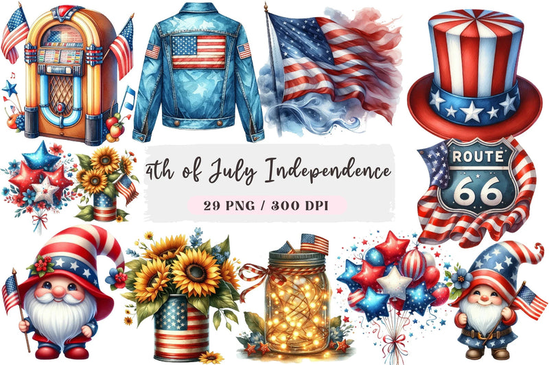 4th of July Independence Day Clipart Bundle - CraftNest - Digital Crafting and Art