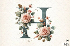 Floral Alphabet Clipart Bundle 18 - CraftNest - Digital Crafting and Art