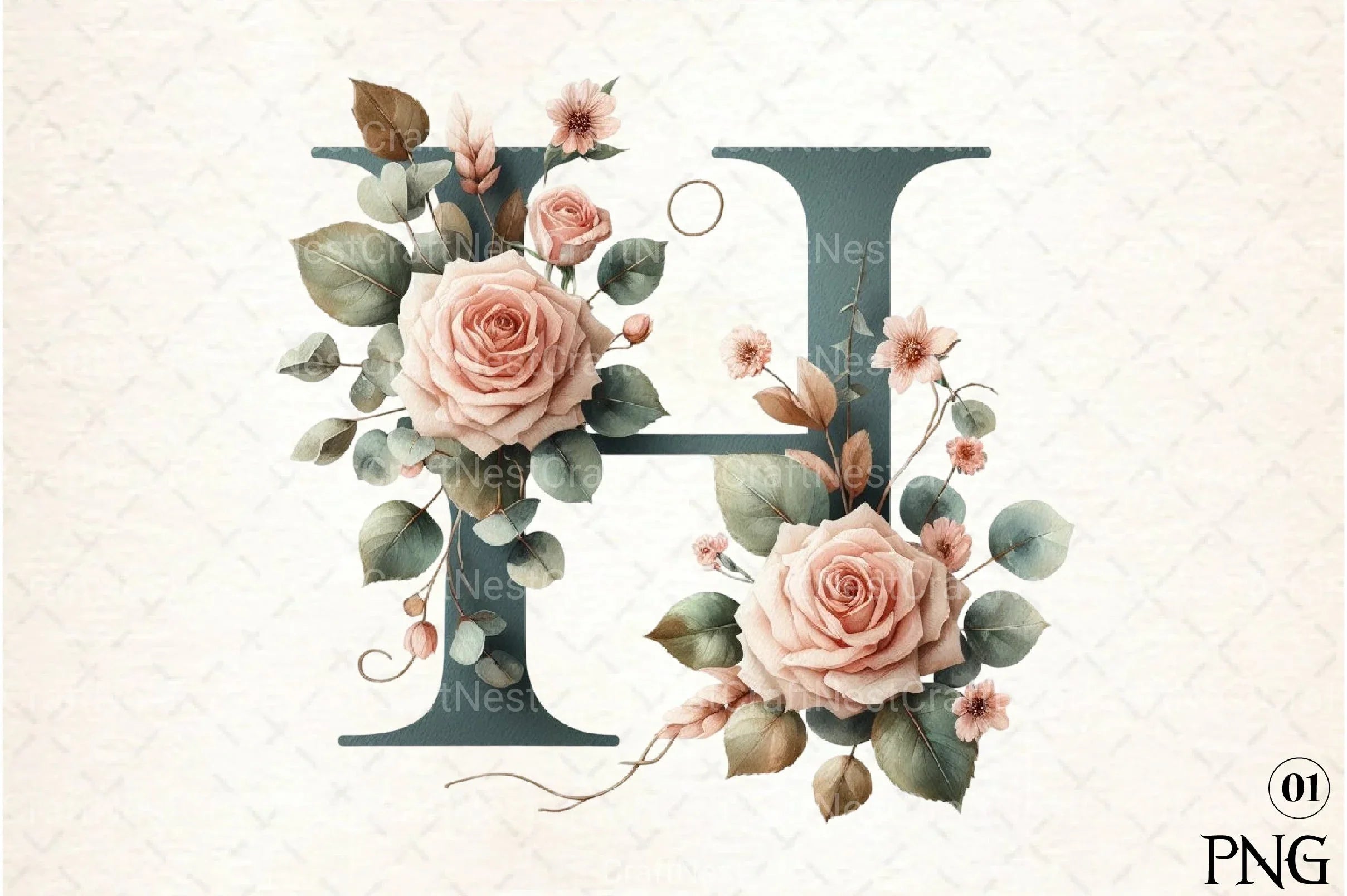 Floral Alphabet Clipart Bundle 18 - CraftNest - Digital Crafting and Art