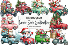 Driver Santa Clipart Bundle - CraftNest - Digital Crafting and Art