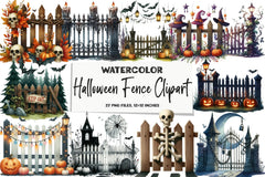 Halloween Fence Clipart Bundle - CraftNest - Digital Crafting and Art