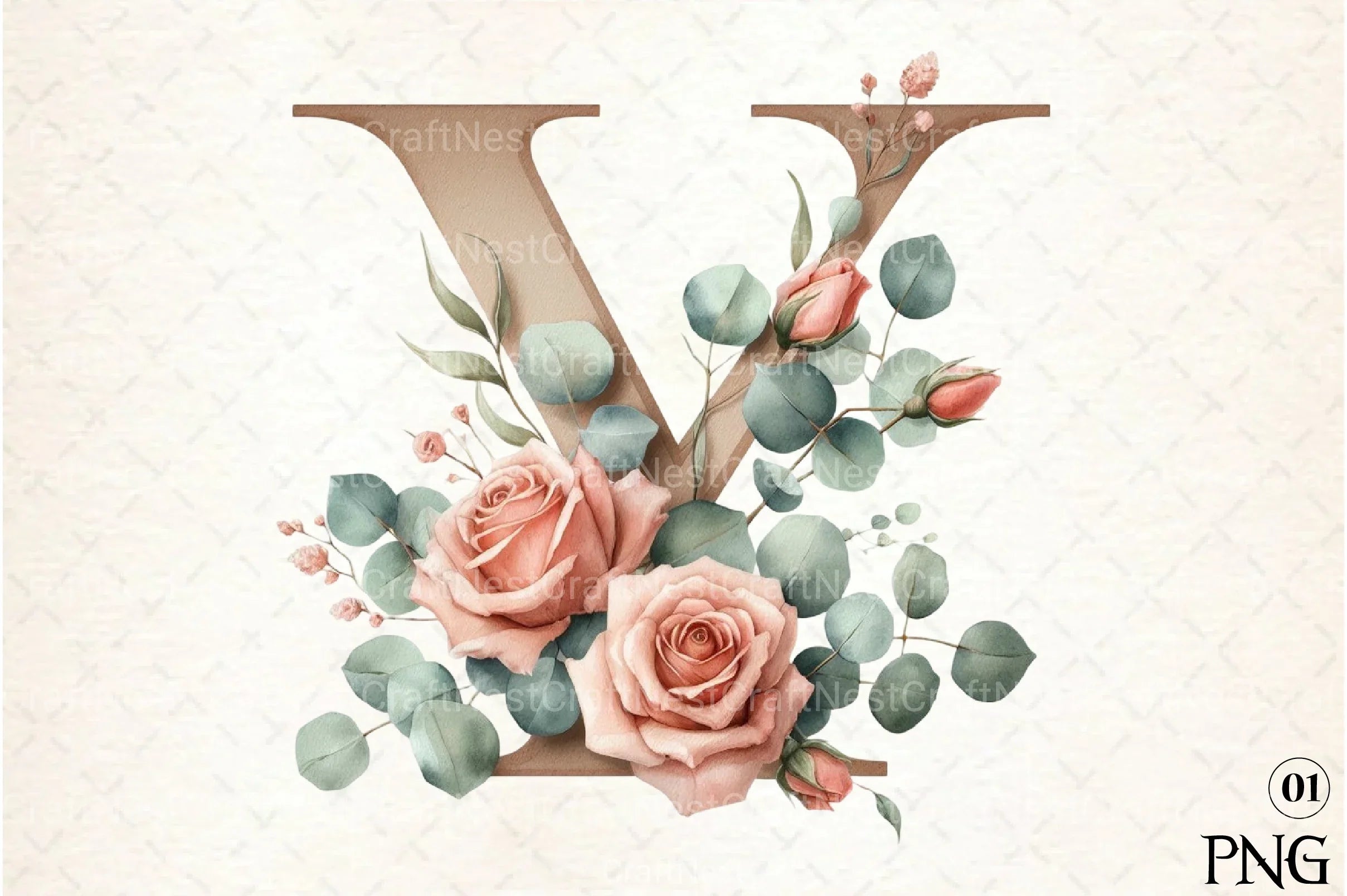 Floral Alphabet Clipart Bundle 14 - CraftNest - Digital Crafting and Art