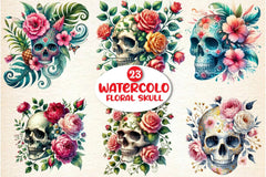 Floral Skull Clipart Bundle - CraftNest - Digital Crafting and Art