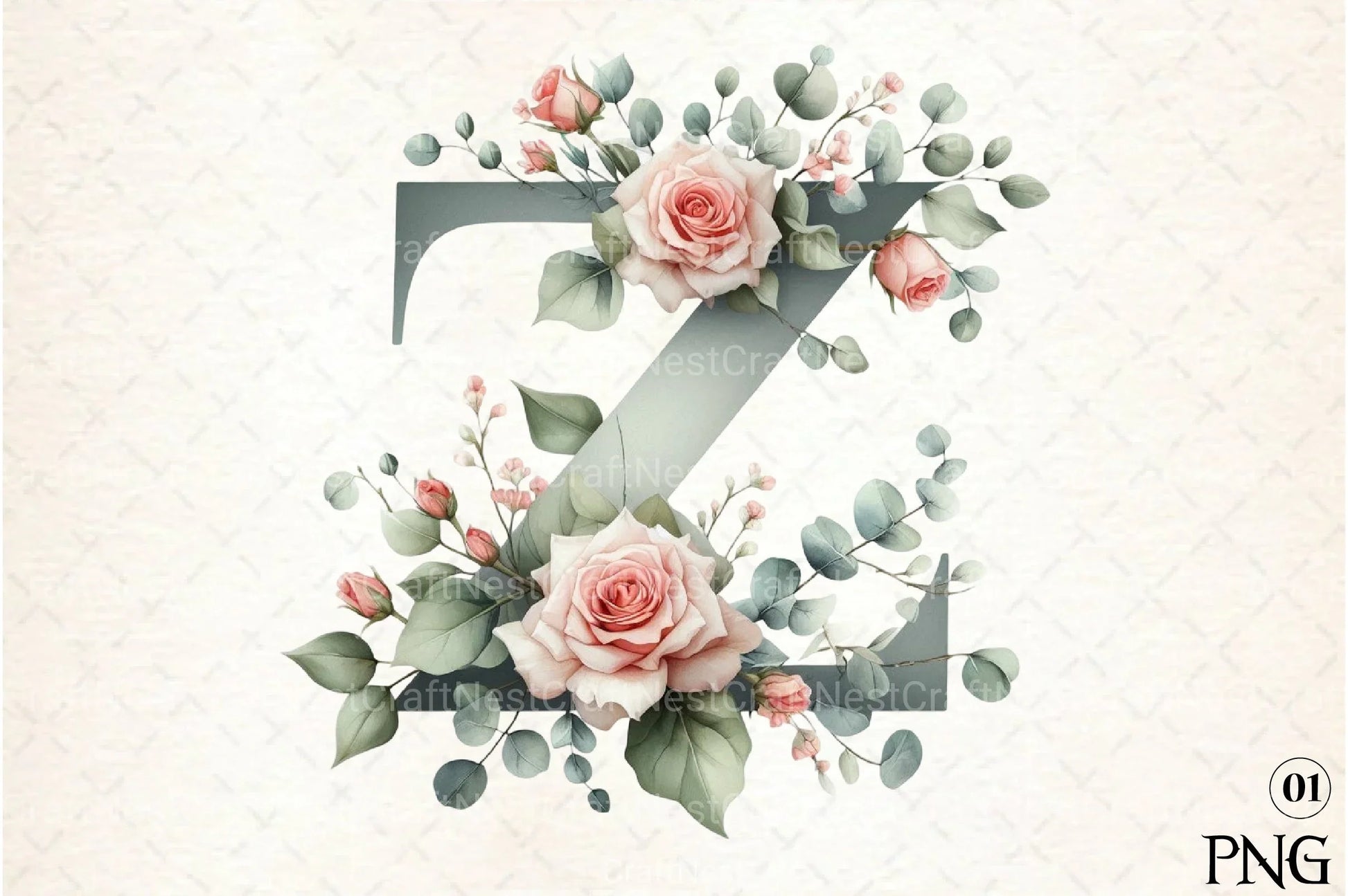 Floral Alphabet Clipart Bundle 17 - CraftNest - Digital Crafting and Art