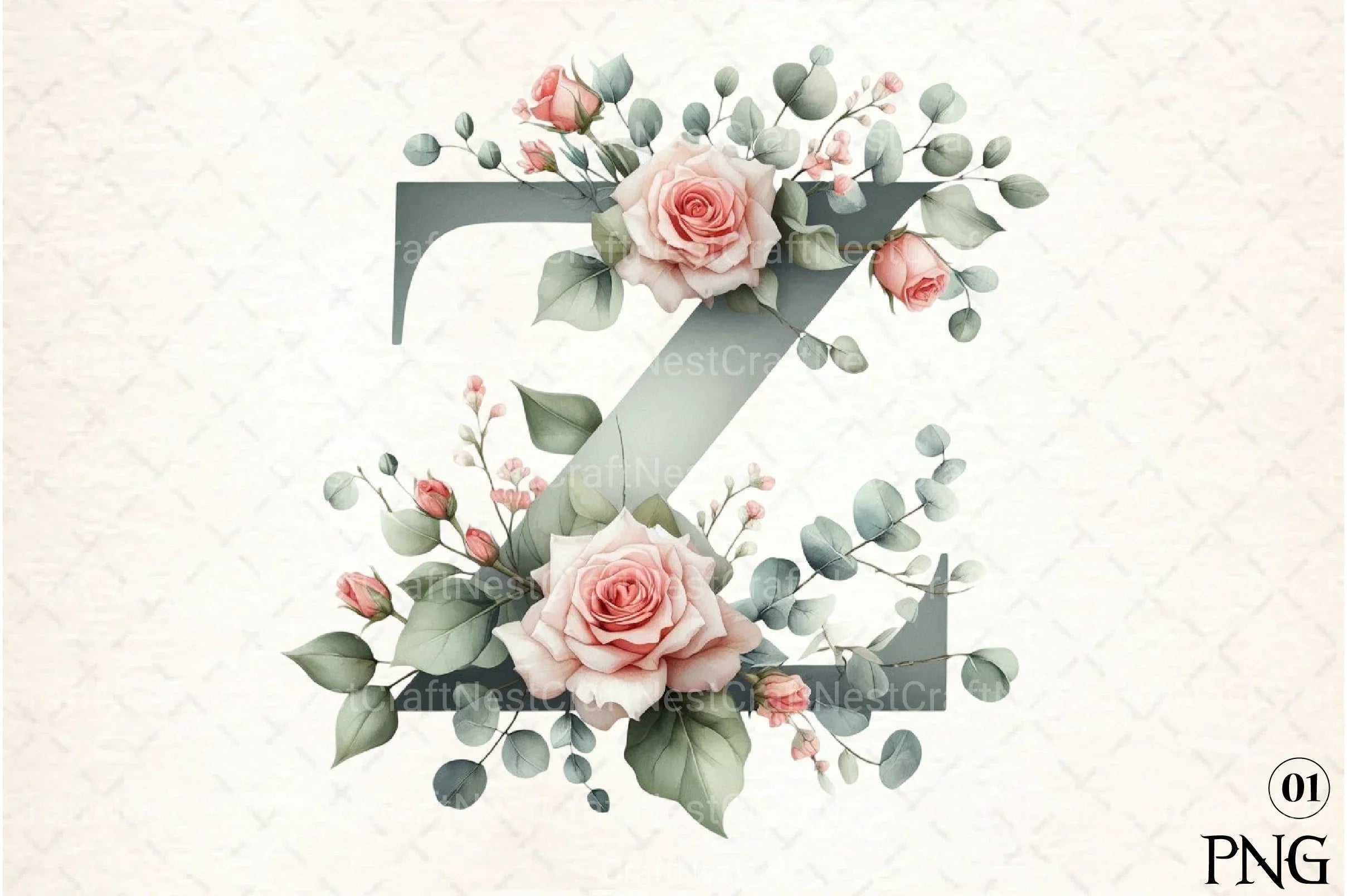 Floral Alphabet Clipart Bundle 17 - CraftNest - Digital Crafting and Art