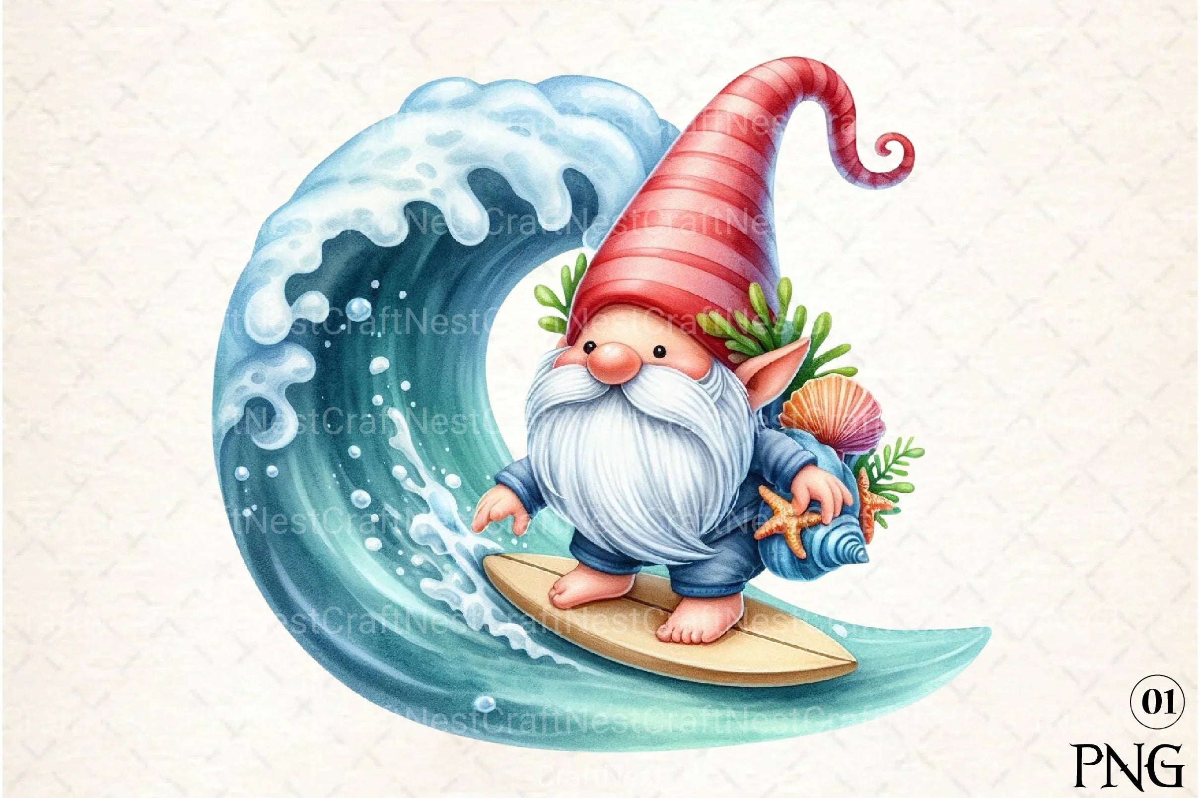 Seashell Gnome Clipart Bundle 4 - CraftNest - Digital Crafting and Art