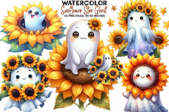 Sunflower Star Ghost Halloween Clipart Bundle - CraftNest - Digital Crafting and Art