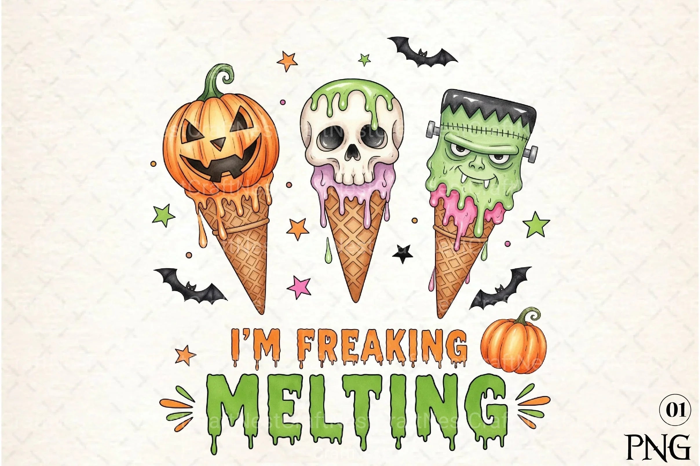 Freaking Melting Funny Halloween Clipart Bundle - CraftNest - Digital Crafting and Art