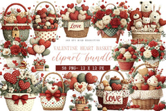 Valentine Heart Basket Clipart Bundle - CraftNest - Digital Crafting and Art