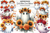 Ghost Autumn Crown Halloween Clipart Bundle