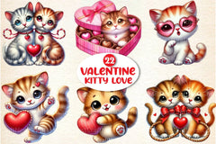 Valentine Cat Love Clipart Bundle - CraftNest - Digital Crafting and Art