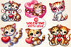 Valentine Cat Love Clipart Bundle