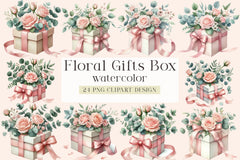 Floral Gift Box Clipart Bundle - CraftNest - Digital Crafting and Art