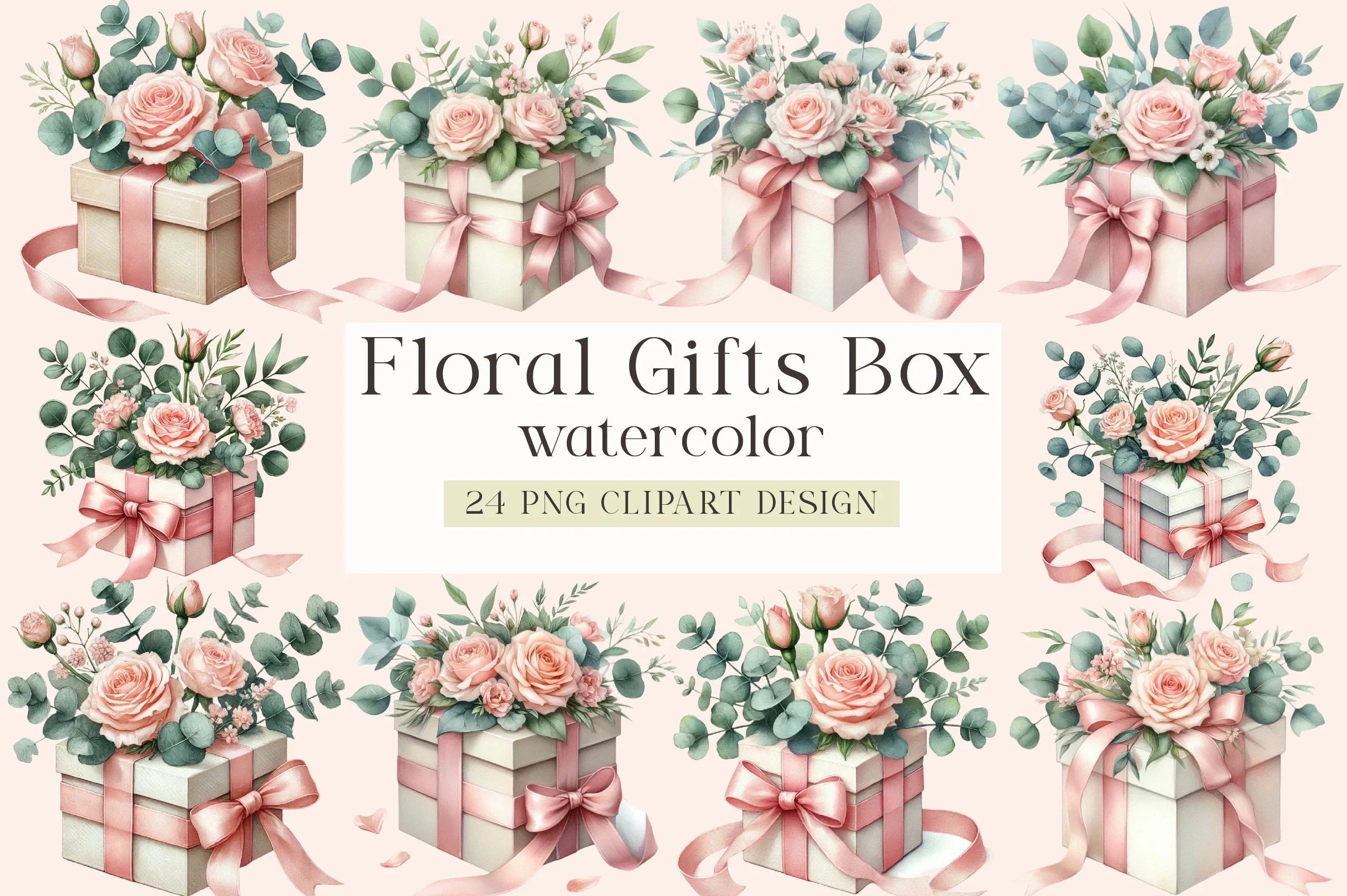 Floral Gift Box Clipart Bundle - CraftNest - Digital Crafting and Art