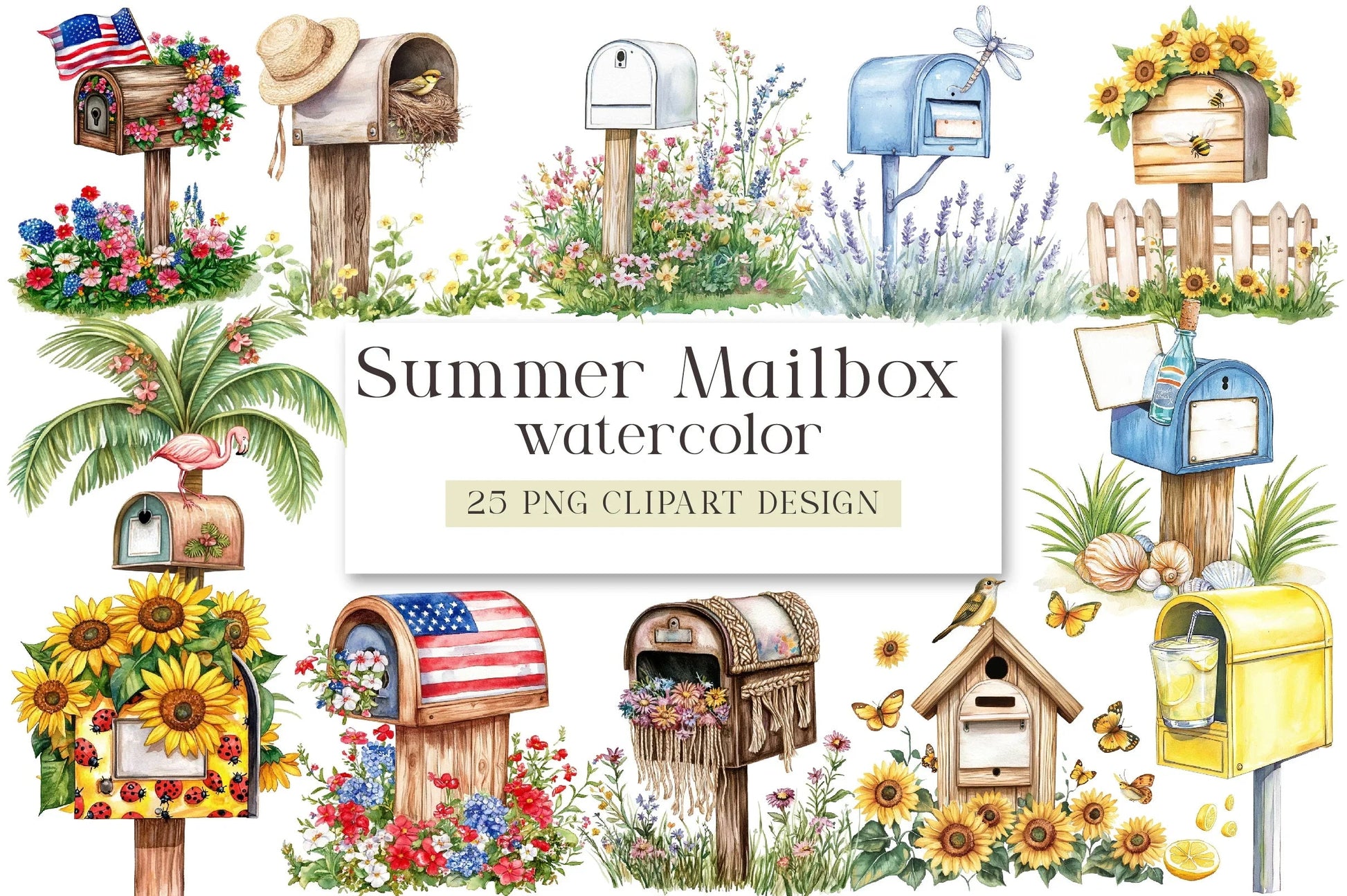 Summer Mailbox Clipart Bundle - CraftNest - Digital Crafting and Art