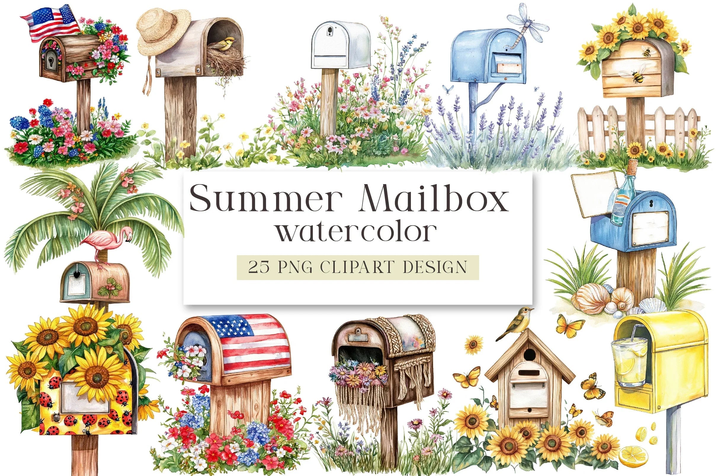 Summer Mailbox Clipart Bundle - CraftNest - Digital Crafting and Art