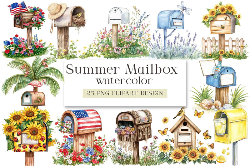 Summer Mailbox Clipart Bundle - CraftNest - Digital Crafting and Art