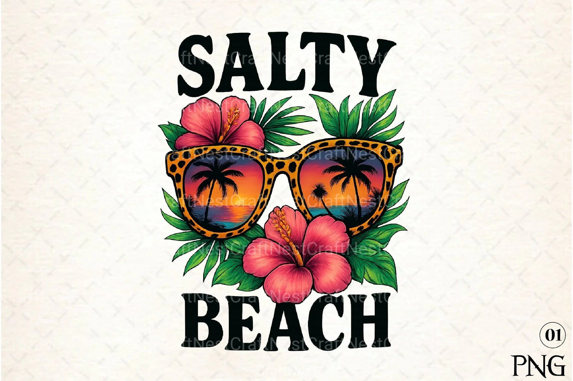 Salty Beach Summer Flowers Clipart Bundle - CraftNest - Digital Crafting and Art
