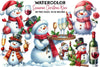 Snowman Christmas Wine Clipart Bundle