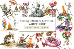 Spooky Summer Skeleton Clipart Bundle - CraftNest - Digital Crafting and Art