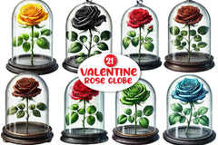 Valentine Rose Globe Clipart Bundle - CraftNest - Digital Crafting and Art
