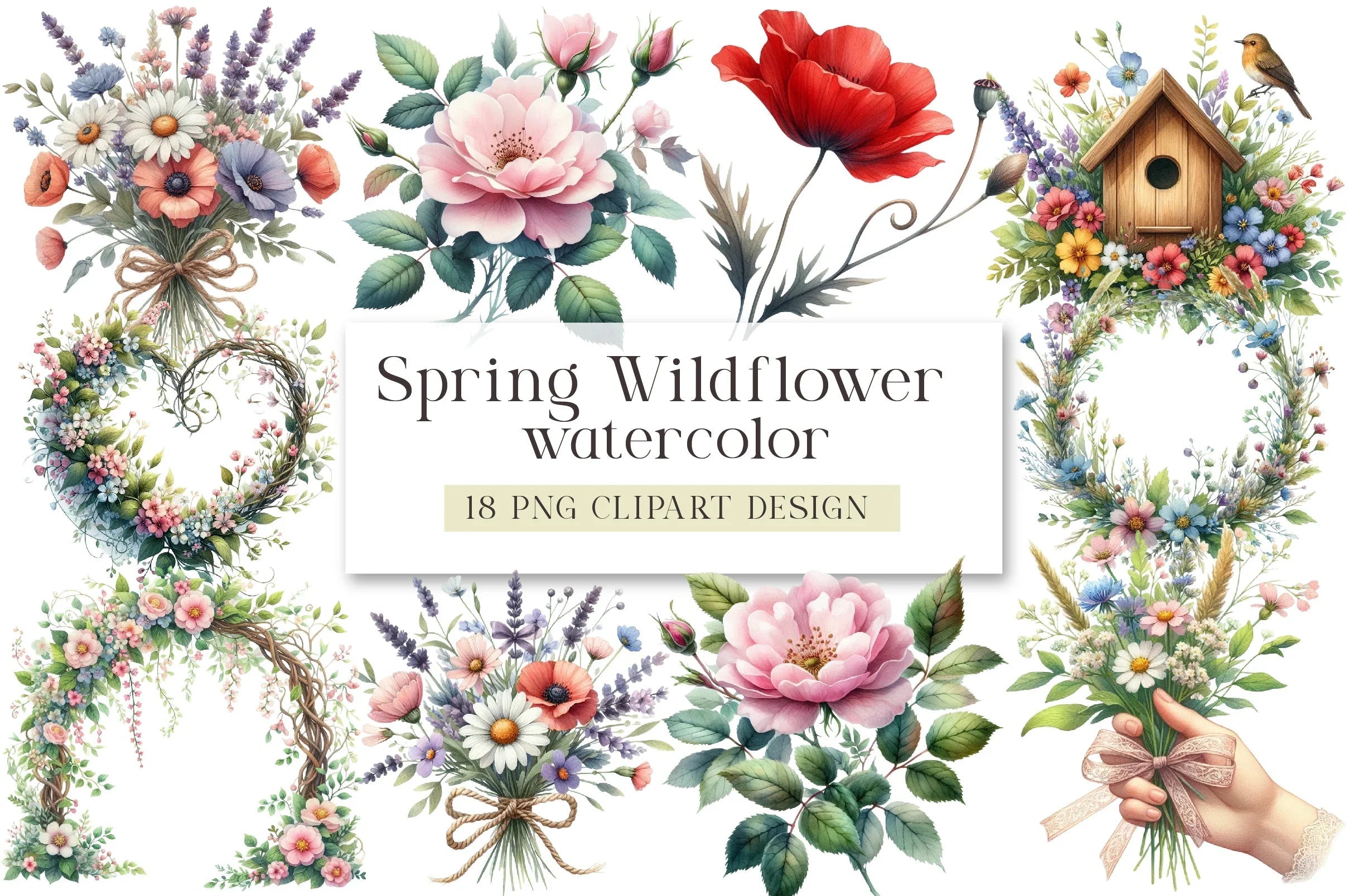 Spring Wildflower Clipart Bundle - CraftNest - Digital Crafting and Art