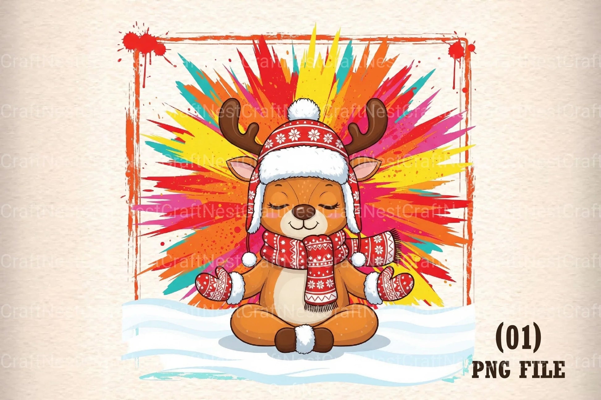 Yoga Reindeer Clipart Bundle - CraftNest - Digital Crafting and Art