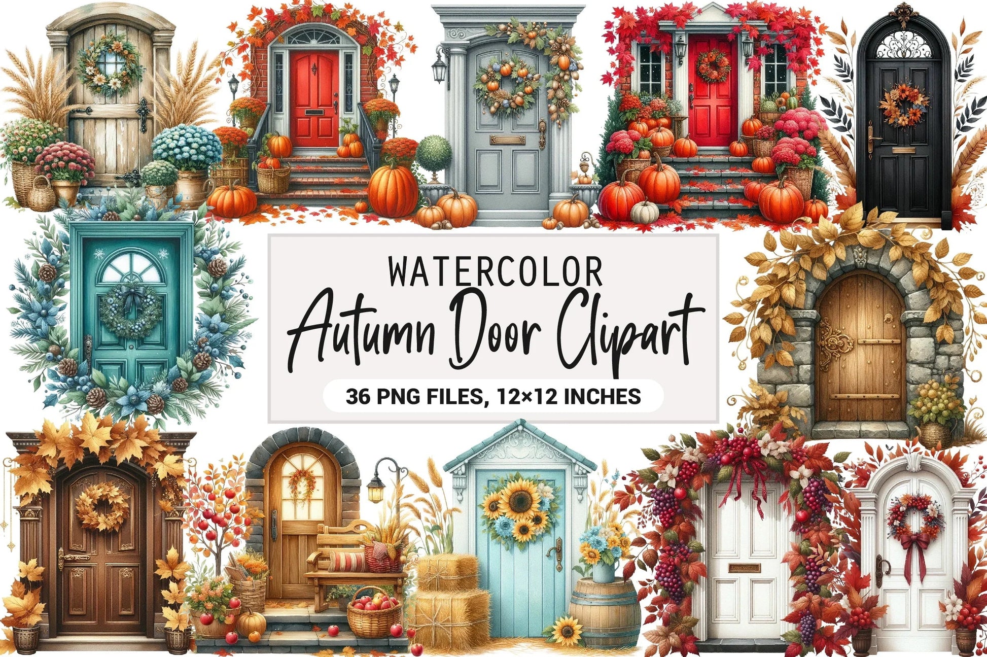 Autumn Door Clipart Bundle - CraftNest - Digital Crafting and Art