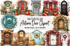 Autumn Door Clipart Bundle - CraftNest - Digital Crafting and Art