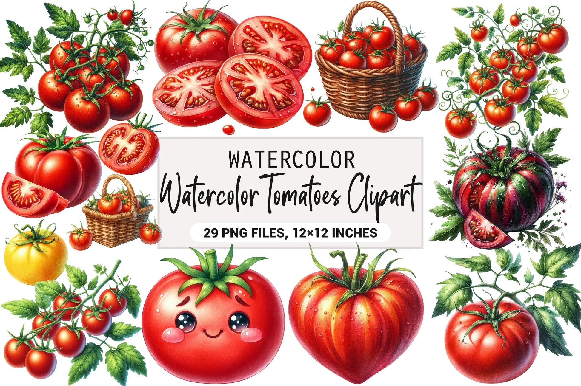 Tomatoes Clipart Bundle - CraftNest - Digital Crafting and Art