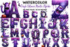 Purple Halloween Monster Alphabet Clipart Bundle