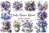 Viola Flower Bloom Clipart Bundle